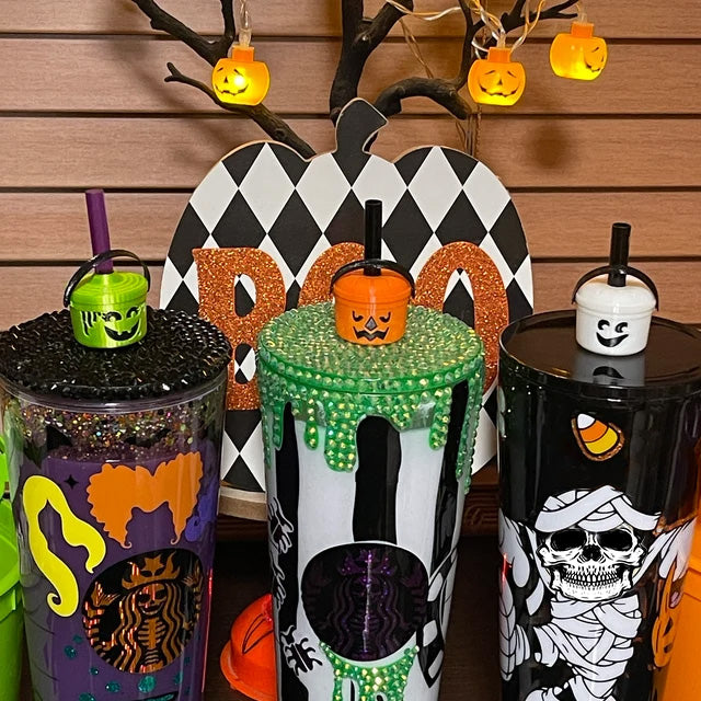Straw Toppers Halloween Buckets （Cup not included）