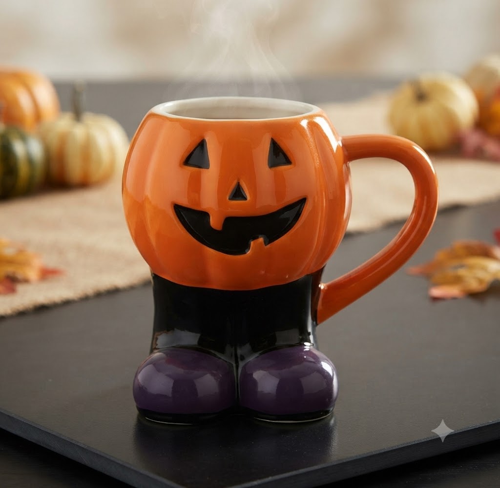 Halloween Pumpkin Witch Ceramic Mug