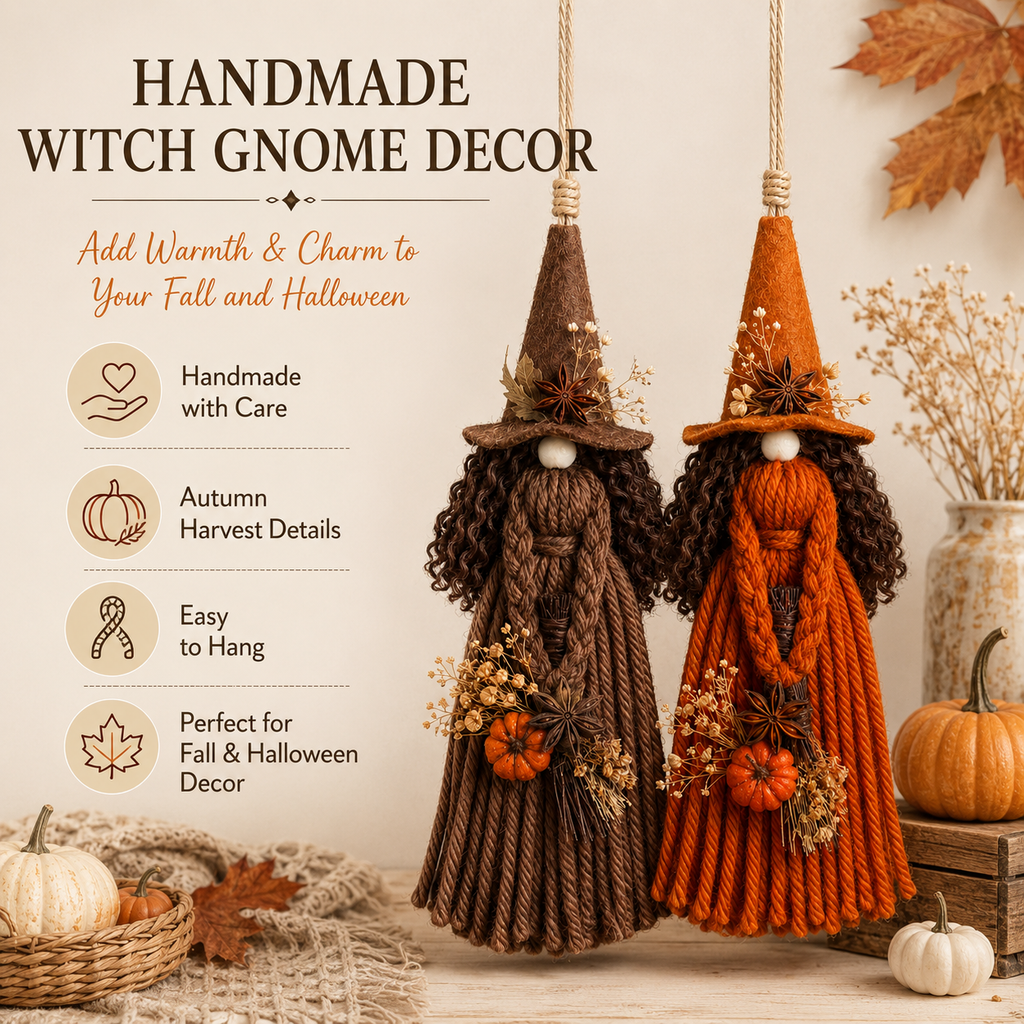 Halloween Hanging Witch Gnome Decor