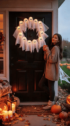 👻Halloween Glowing Ghost Wreath
