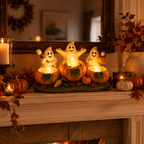 Lighted Ghost Pumpkin Campfire Decoration