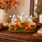 Lighted Ghost Pumpkin Campfire Decoration