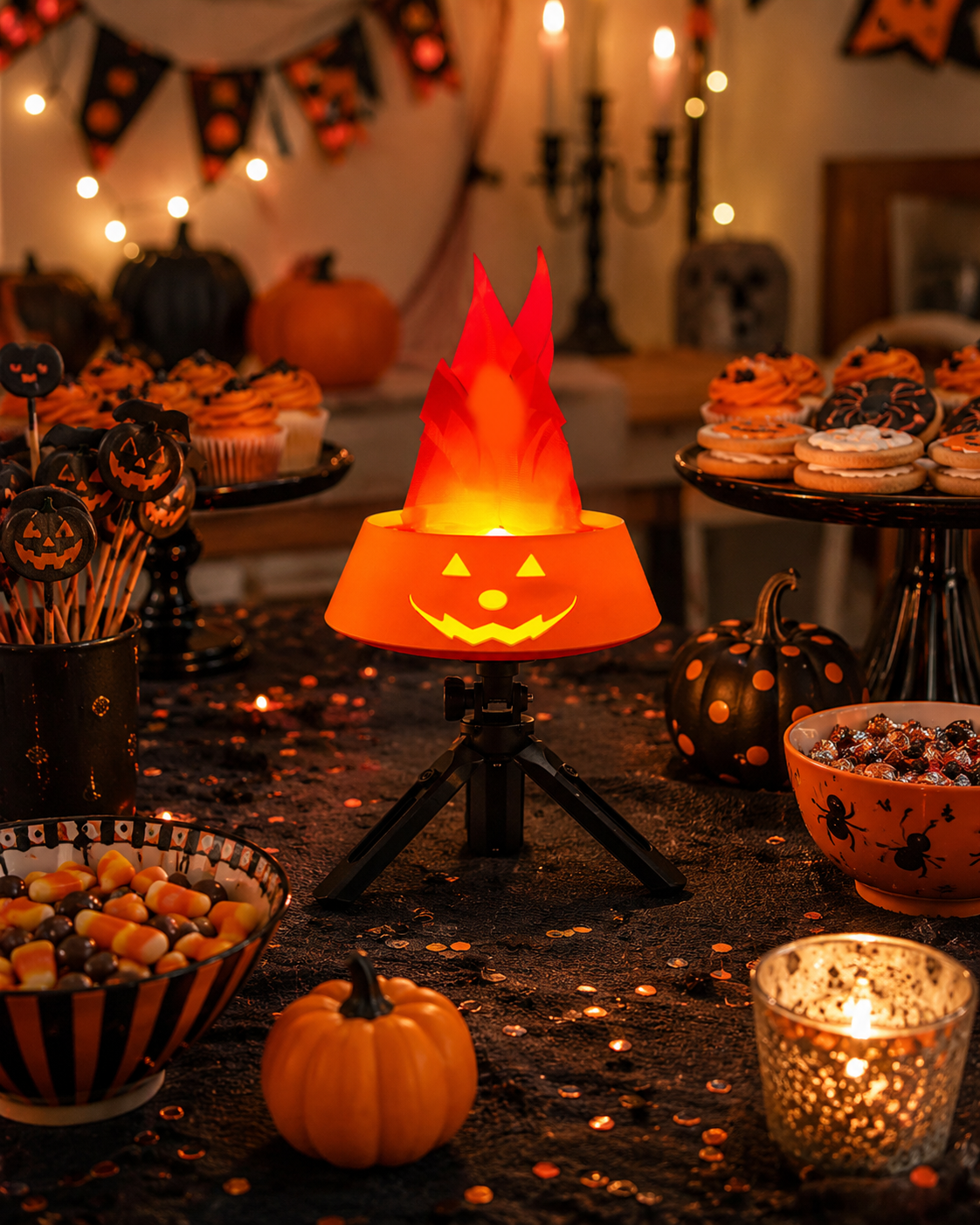 Halloween Pumpkin Simulation Flame Lamp