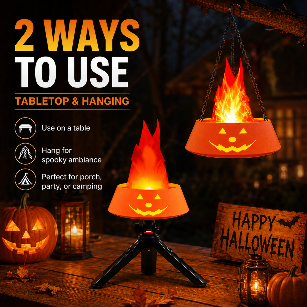 Halloween Pumpkin Simulation Flame Lamp