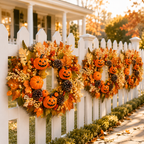 Lighted Halloween Fall Wreath
