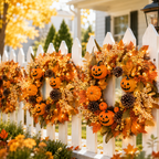 Lighted Halloween Fall Wreath
