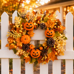 Lighted Halloween Fall Wreath