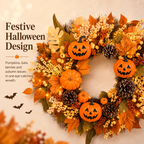 Lighted Halloween Fall Wreath