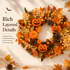 Lighted Halloween Fall Wreath