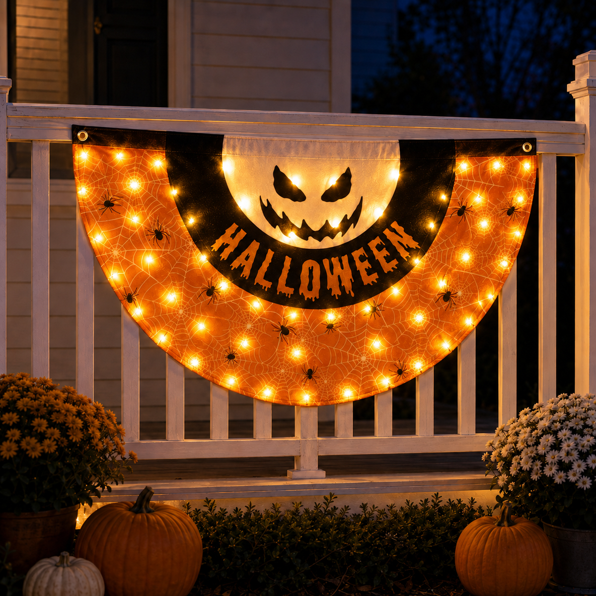 Lighted Halloween Fan Banner