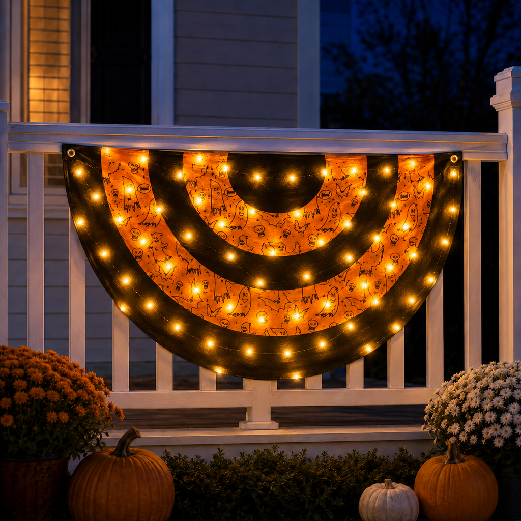Lighted Halloween Fan Banner