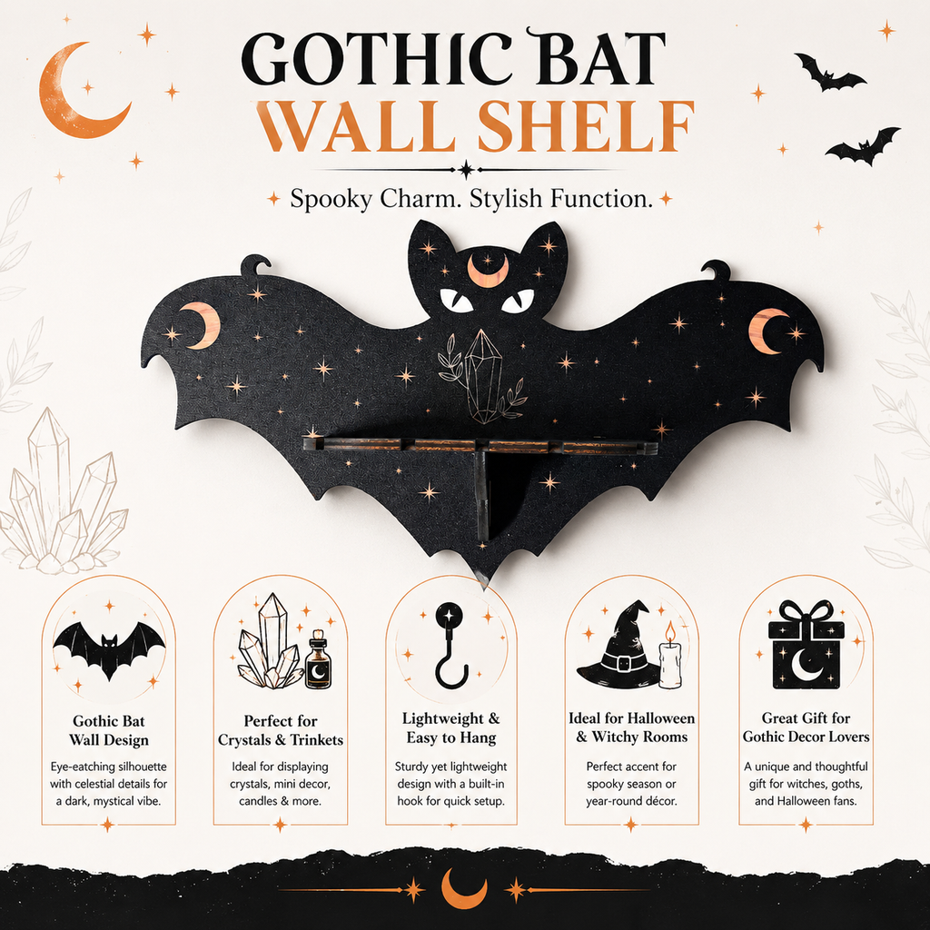 Halloween Bat Wall Shelf Decor