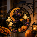 Solar Lighted Halloween Cat Hanging Decor