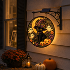 Solar Lighted Halloween Cat Hanging Decor