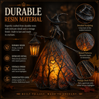 Vintage Lighted Witch Lantern Table Lamp