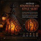 Vintage Lighted Witch Lantern Table Lamp