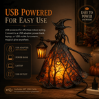 Vintage Lighted Witch Lantern Table Lamp