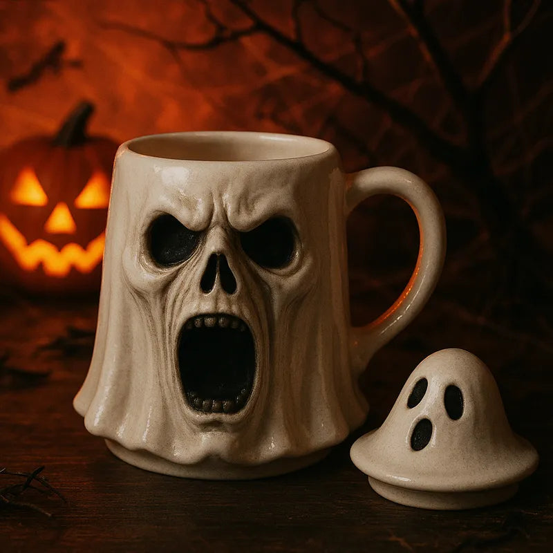 Halloween themed pumpkin mug (Including cup lid)