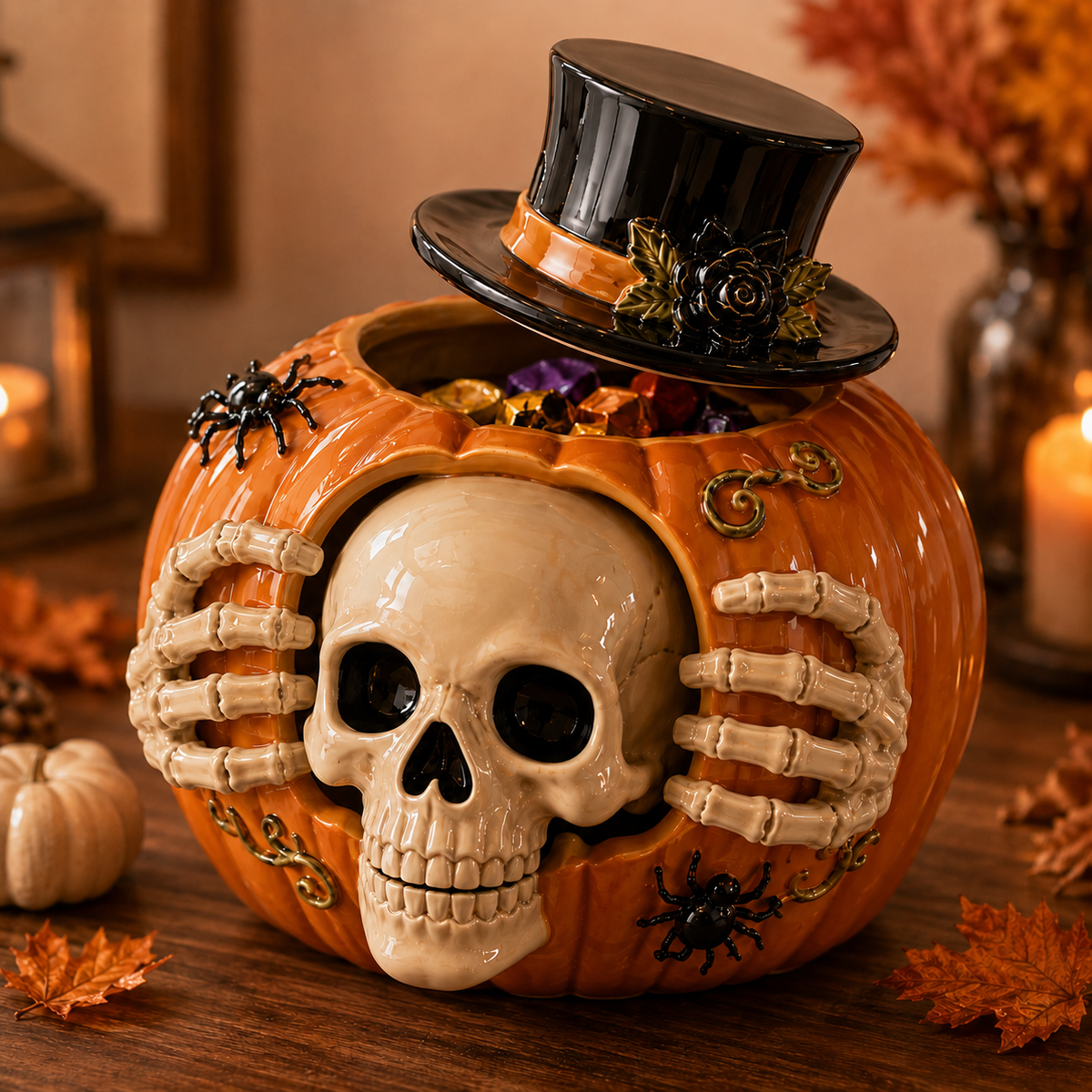 ƒTrick-or-Treat | Skull Pumpkin Candy Jar