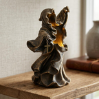 Ghost Witch Night Light Resin Gothic Decor Halloween LED Ornament Home Garden Courtyard Spooky Table Shelf Decoration Lamp